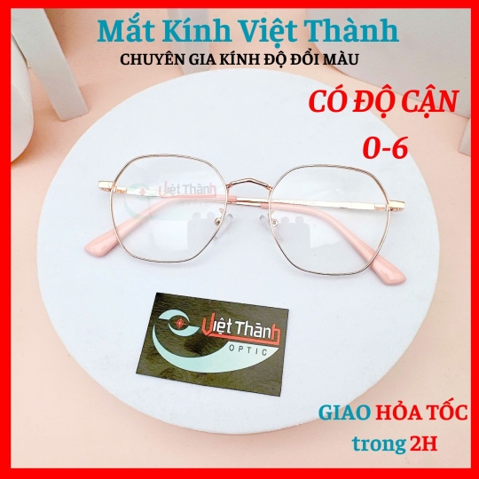 Gọng kính TITAN nhẹ  dáng lục giác cao cấp nhận LÀM CẬN VIỄN LOẠN Theo yêu cầu Mắt Kính Việt Thành