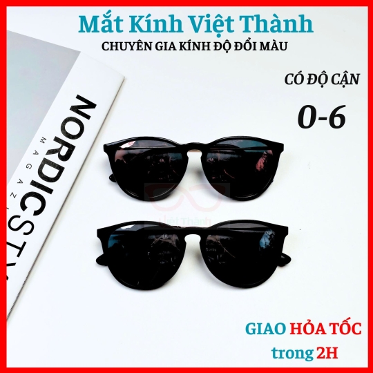 Kính mát unisex cao cấp tròng phân cực Polaroid dáng bầu thanh mảnh Mắt Kính Việt Thành