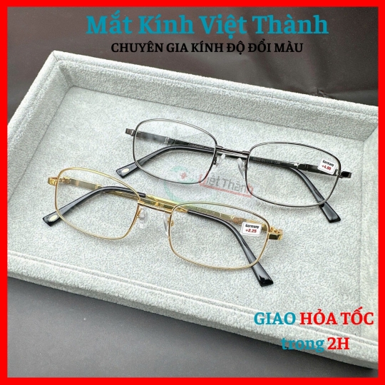 Kính lão gọng siêu dẻo cao cấp mặt thủy tinh chống trầy Nhận cắt cận viễn loạn theo yêu cầu Mắt Kính Việt Thành