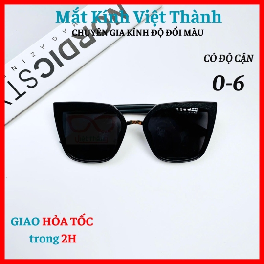 Kính mát nữ dáng vuông hơi xếch retro Mắt Kính Việt Thành