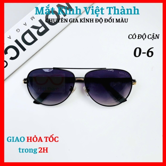 Kính mát nam cao cấp tròng phân cực Polaroid dáng phi công Mắt Kính Việt Thành