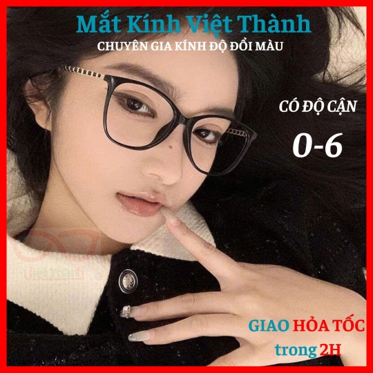 Gọng kính họa tiết xích dáng mắt mèo bầu Mắt Kính Việt Thành