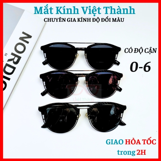  Kính mát dáng tròn nhỏ chất liệu kim loại bền tròng chống uv Mắt Kính Việt Thành