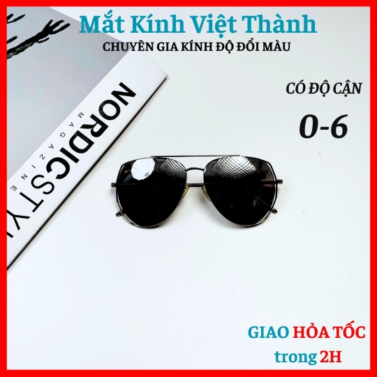  Kính mát unisex dáng phi công chân kim loai mảnh thanh lịch Mắt Kính Việt Thành