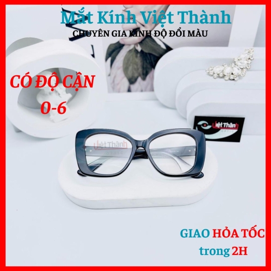 Gọng kính cao cấp kiểu dáng Mắt mèo tròn chân lớn Nhận cắt cận viễn loạn theo yêu cầu Mắt Kính Việt Thành