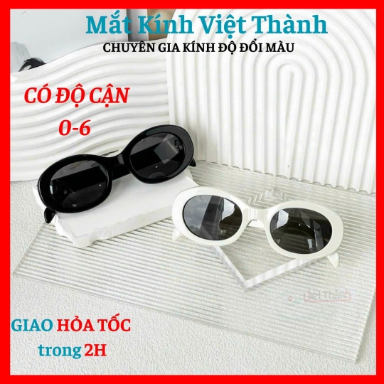 Kính mát nữ dáng oval chân to thời trang Nhận cắt cận viễn loạn theo yêu cầu Mắt Kính Việt Thành