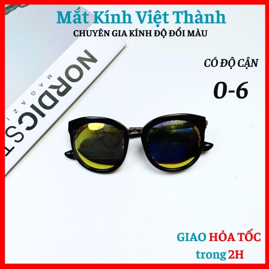  Kính mát unisex dáng tròn tròng tráng gương cực đẹp Mắt Kính Việt Thành