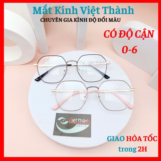 Gọng kính TITANIUM lục giác dáng vừa siêu nhẹ dẻo nhận LÀM CẬN VIỄN LOẠN Theo yêu cầu Mắt Kính Việt Thành