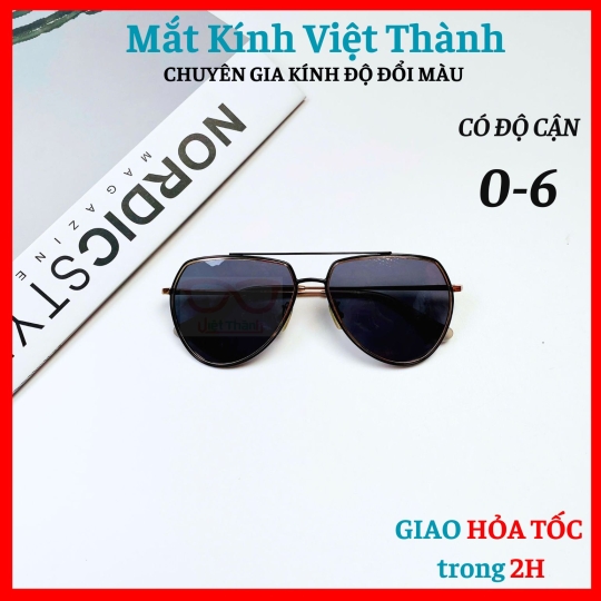 Kính mat nam tròng phân cực cao cấp dáng phi công lịch lãm Mắt Kính Việt Thành