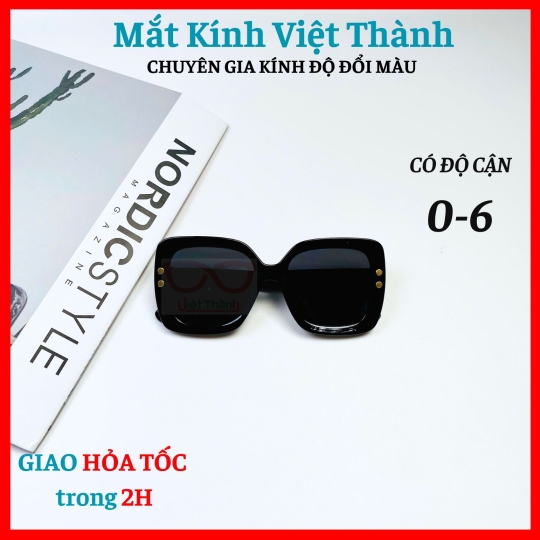  Kính mát nữ thời trang dáng vuông mèo bản to Mắt Kính Việt Thành