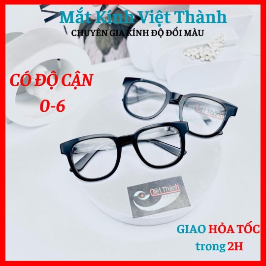 Gọng kính dáng vuông bầu chân lớn Nhận cắt cận viễn loạn theo yêu cầu Mắt Kính Việt Thành