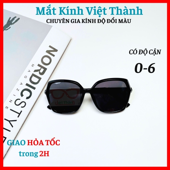Kính mát thời trang nữ dáng lục giác phối hạt lấp lánh ở chân Mắt Kính Việt Thành