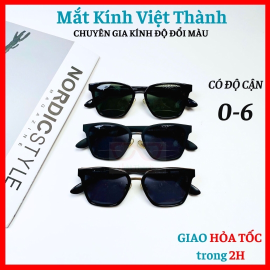  Kính mát unisex dáng vuông nhỏ tròng phân cực cao cấp Polaroid Mắt Kính Việt Thành