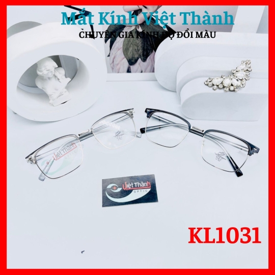 Gọng Kim loại bền bỉ dáng vuông bầu Nhận cắt cận viễn loạn theo yêu cầu Mắt Kính Việt Thành