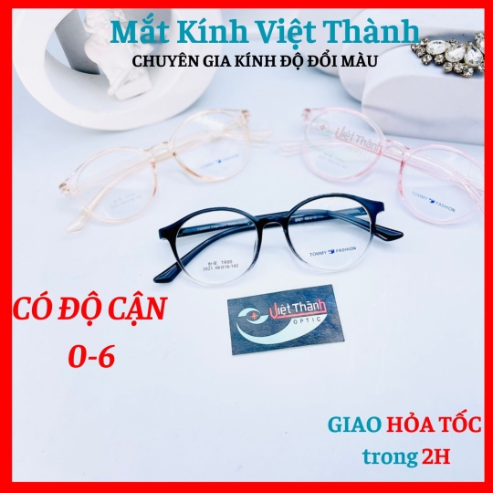 Gọng kính cận nhựa dẻo cao cấp dáng tròn Nhận cắt cận viễn loạn theo yêu cầu Mắt Kính Việt Thành