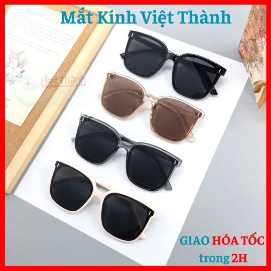 Kính mát unisex dáng vuông to ôm mặt màu cực chất Nhận cắt cận viễn loạn theo y/cầu Mắt Kính Việt Thành