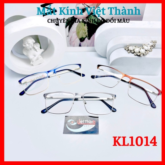 Gọng Kim loại cao cấp dáng vuông bầu to Nhận cắt cận viễn loạn theo yêu cầu Mắt Kính Việt Thành