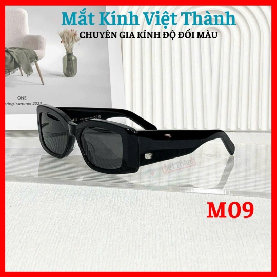 Kính mát nữ dáng lục giác nhỏ phối viền chân to Mắt Kính Việt Thành M09