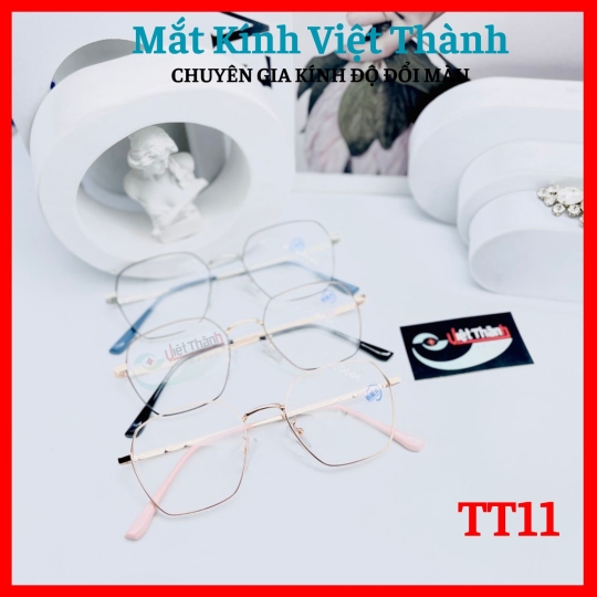 Gọng TITAN dáng lục giác màu sắc trẻ trung Nhận cắt cận viễn loạn theo yêu cầu Mắt Kính Việt Thành