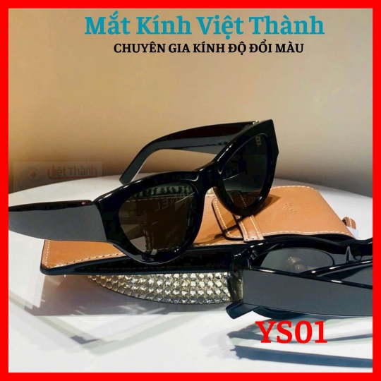 Kính mát dáng mèo retro 2 màu siêu hot Nhận cắt cận viễn loạn theo yêu cầu Mắt Kính Việt Thành