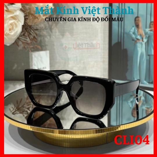 Kính mát nữ dáng lục giác phối chân to Nhận cắt cận viễn loạn theo yêu cầu Mắt Kính Việt Thành