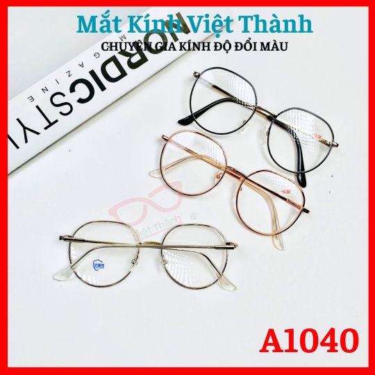 Gọng kim loại dáng lục giác tròn Nhận cắt cận viễn loạn theo y/cầu Mắt Kính Việt Thành
