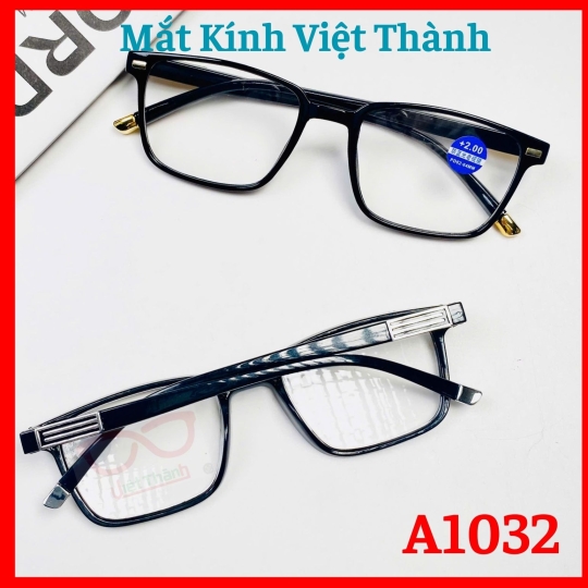 Gọng nhựa dáng chữ nhật thanh lịch Nhận cắt cận viễn loạn theo y/cầu Mắt Kính Việt Thành
