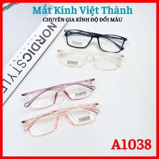 Gọng dẻo dáng chữ nhật siêu nhẹ êm tai Nhận cắt cận viễn loạn theo y/cầu Mắt Kính Việt Thành