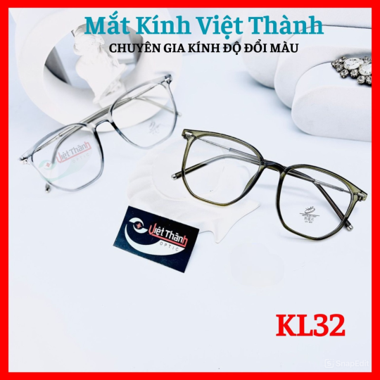 Gọng kim loại phối nhựa dáng tròn mèo Nhận cắt cận viễn loạn theo yêu cầu Mắt Kính Việt Thành 