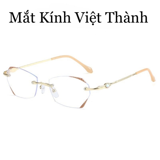 Mắt kính lão có độ cao cấp kính viễn thị kính không viền nữ 4.5 Vàng