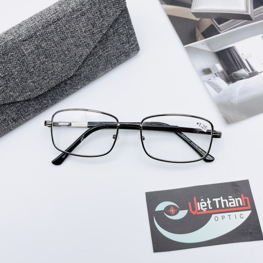 kính lão mắt thủy tinh cao cấp có độ sẵn 0.5-4 độ Grey 2.5