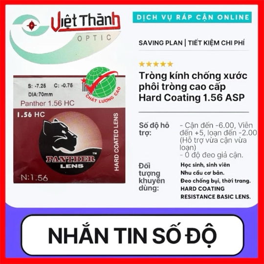 Tròng kính cận viễn loạn có độ hạn chế trầy xước Mắt Kính Việt Thành MC1