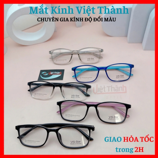 Gọng kính nhựa dẻo Hàn quốc chính hãng cao cấp dáng bầu unisex Mắt Kính Việt Thành